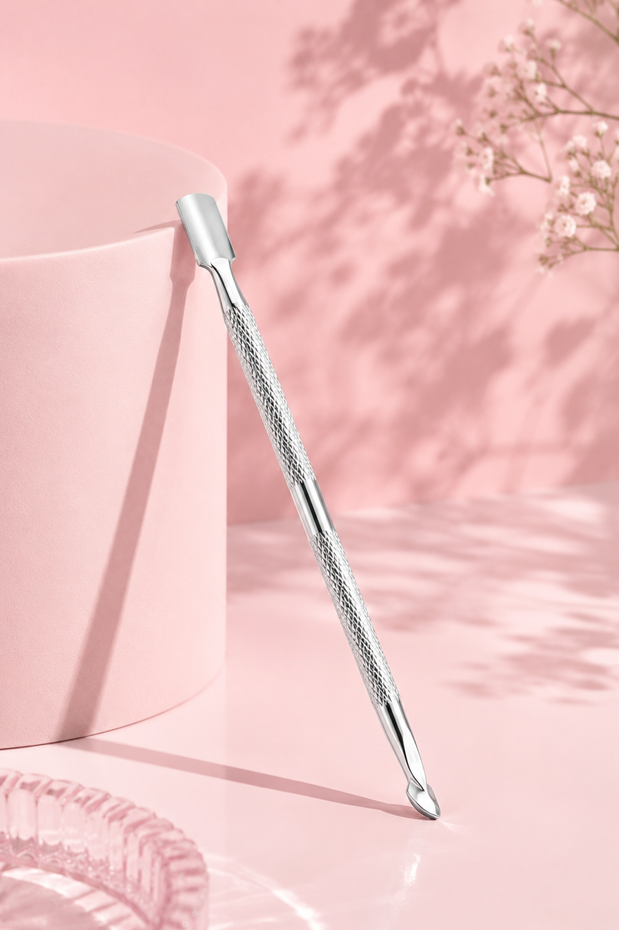 Slap Cuticle Presser — stainless steel double-ended cuticle prep tool