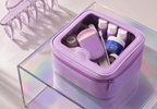 Slap Travel Pouch — lavender carry case holding the full Salon Kit